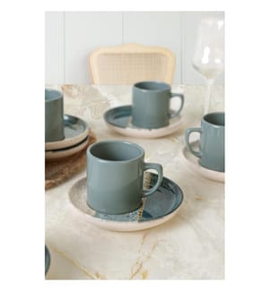 Kaffeetassen-Set, 12-teilig, mehrfarbig, 100 % STEINGUT