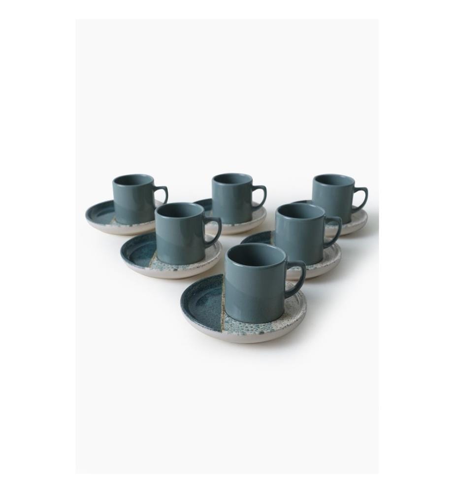Kaffeetassen-Set, 12-teilig, mehrfarbig, 100 % STEINGUT