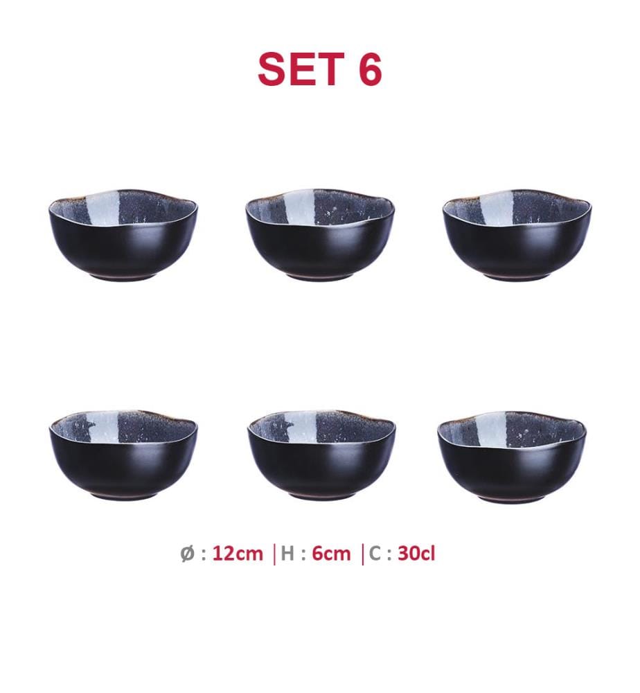 Set aus 6 Schalen Iris Ø12 Cm - Nachtblau