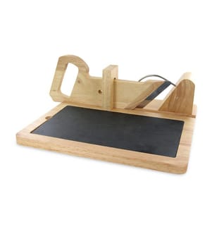 Aufschnittmaschine mit Schieferplatte - Braun und Schwarz