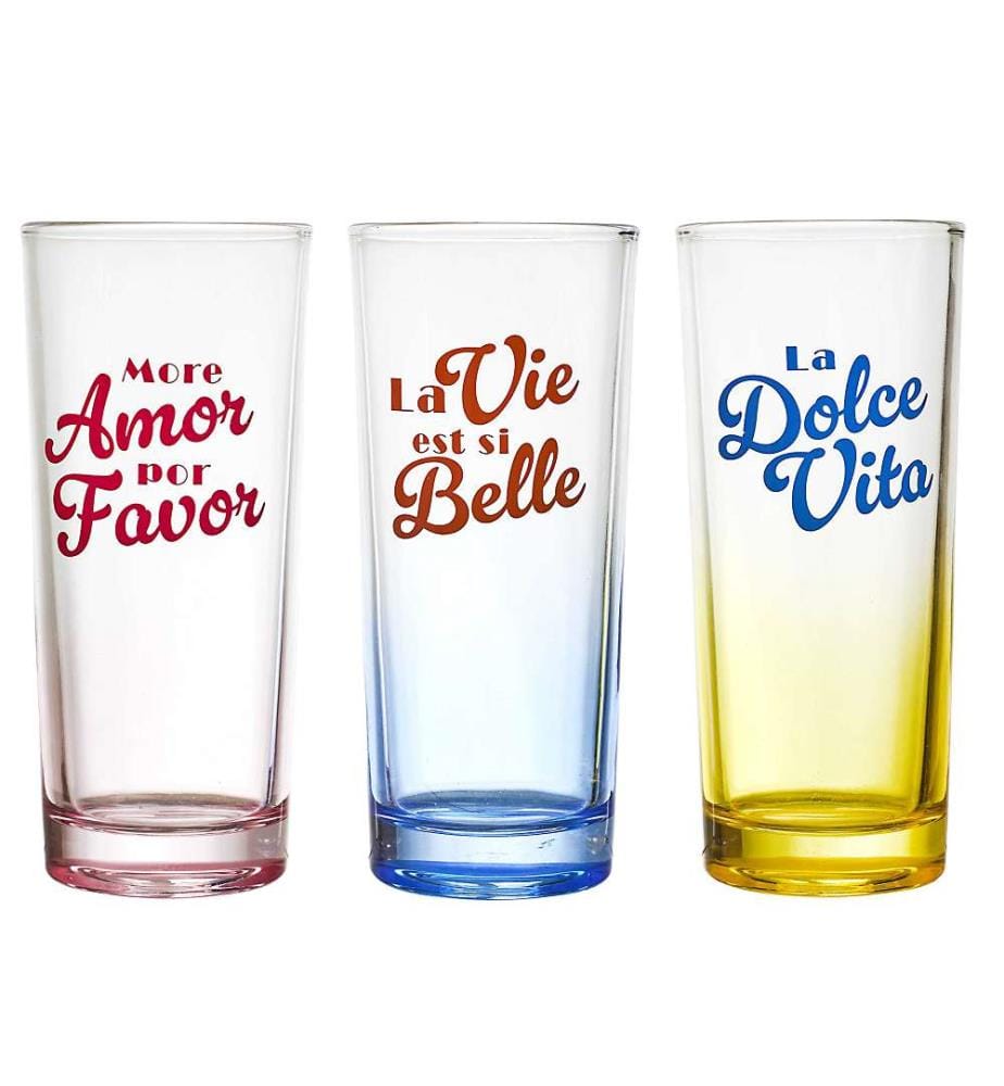 Set aus 3 Dolce Vita Gläsern 22 cl - 3 Farben