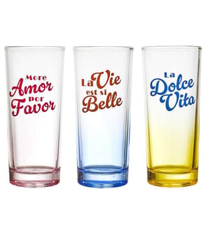 Set aus 3 Dolce Vita Gläsern 22 cl - 3 Farben