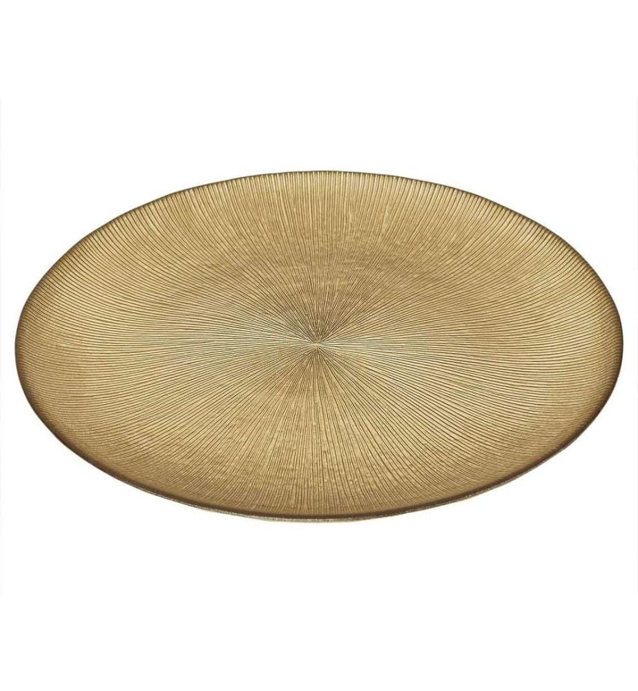 Lot de 6 Assiettes en Verre 27 cm - Doré