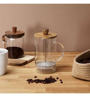 Kaffeemaschine mit Kolben Glas Akazie 85 cl - Transparent