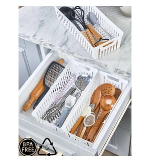 Küchenorganizer, 3-teilig, Weiss, 100 % Kunststoff