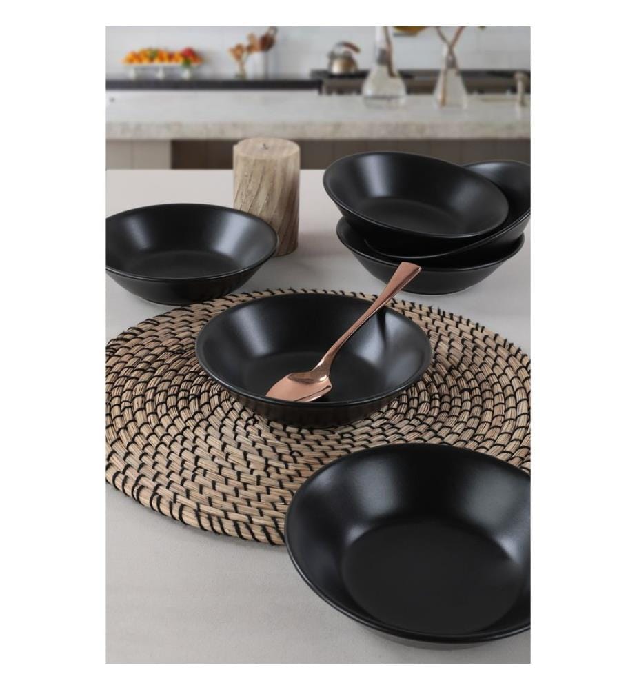 Set d'Assiettes 6 Pièces - Noir