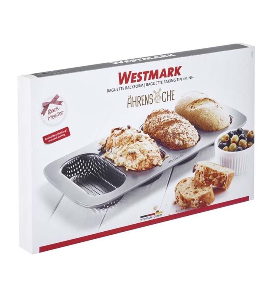 Baguetteform 4 Stück Mini, 35.6x21.5 cm - Dunkelgrau