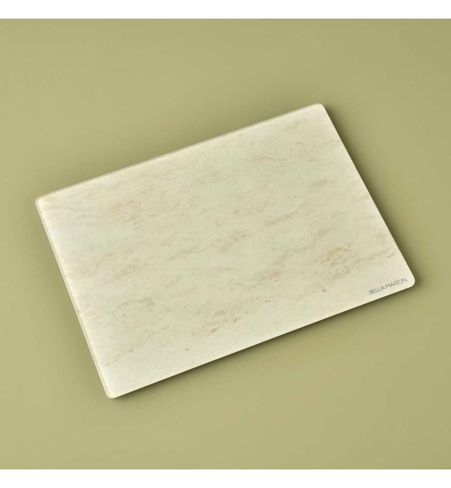 Marbella Glasschneidebrett 35x25 cm - Ecru