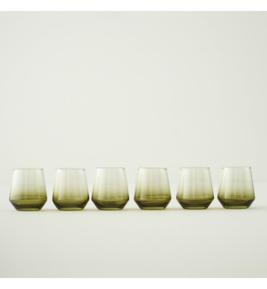 Lot de 6 verres à eau 115 ml - Vert