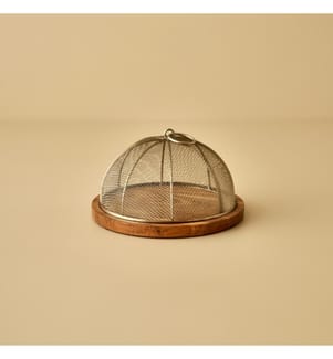 Présentoir à gâteau avec cloche Spark 23 × 14,5 cm - Naturel
