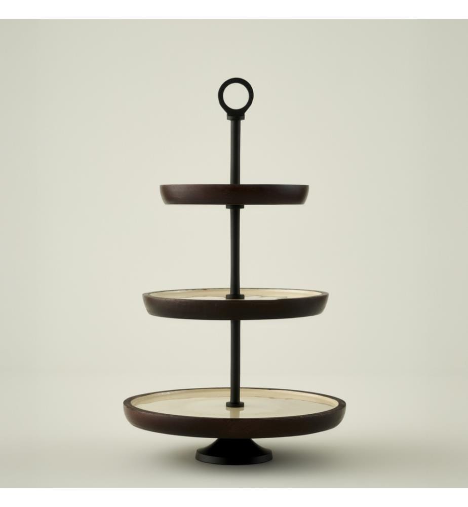 Présentoir à gâteau 3 étages Carina 30 × 30 × 50 cm - Crème