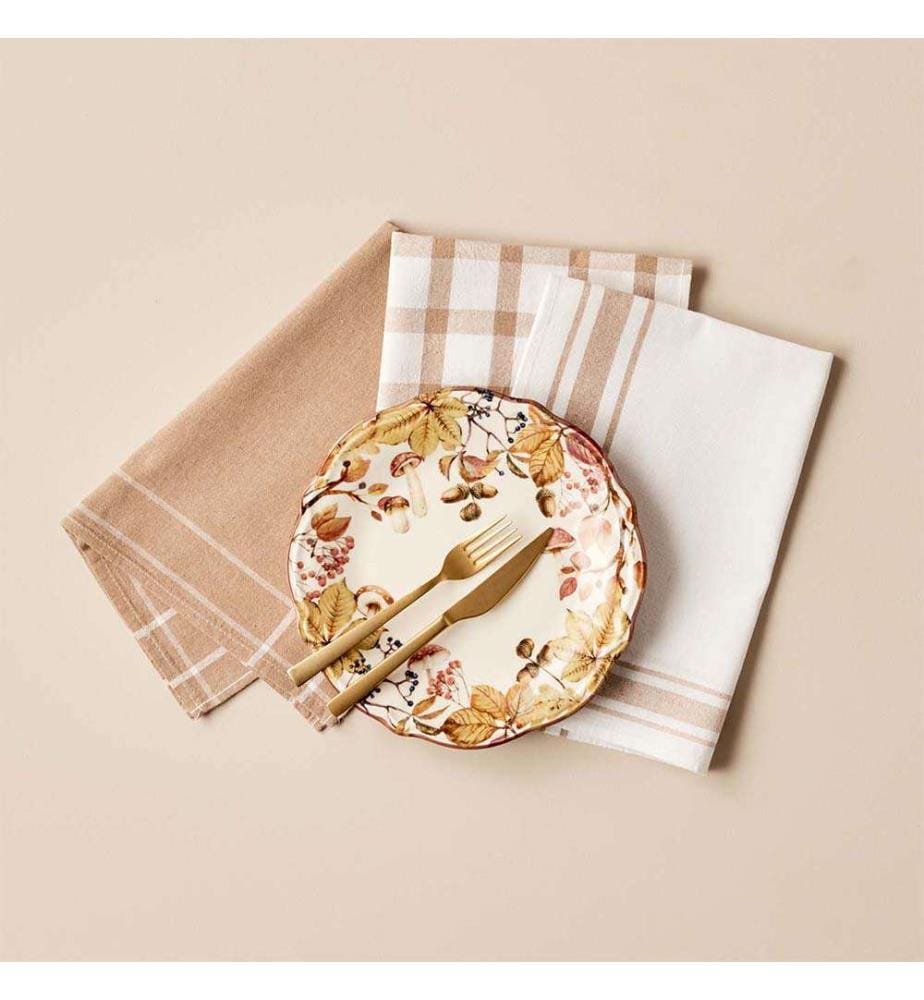 Lot de 3 torchons Liberty 45 × 65 cm - Beige