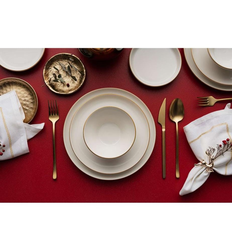 Service de table 16 pièces en porcelaine - Crème