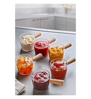 Lot de 6 tasses - Transparent et Bois