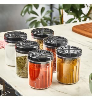 Lot de 6 pots à épices - Transparent