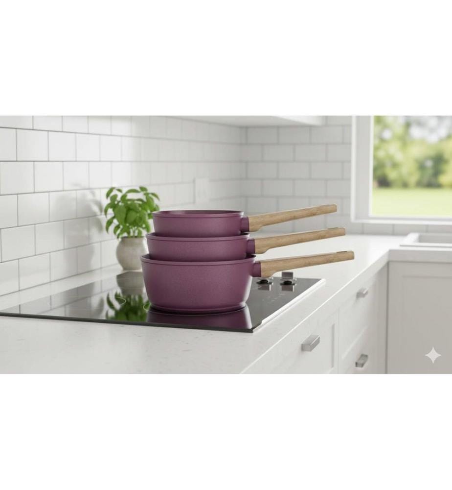 Lot de 3 casseroles - Bordeaux
