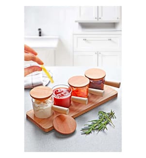 Lot de 5 mugs - Transparent et Bois