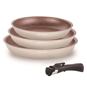 Lot de 3 poêles 20, 24 et 28 cm avec poignée amovible