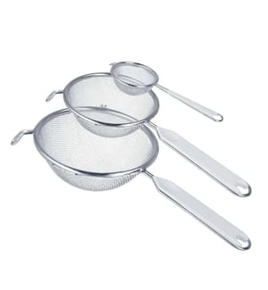 Set di 3 setacci in alluminio, maglia fine/media - 7 cm, 14 cm, 20 cm