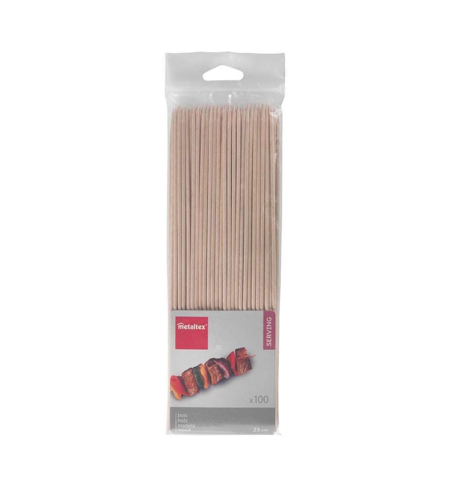 100 birch wood skewers - 25cm