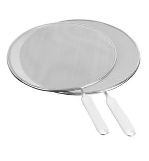 Jeu de 2 pare-éclaboussures en aluminium, poignée en plastique, 26+29cm
