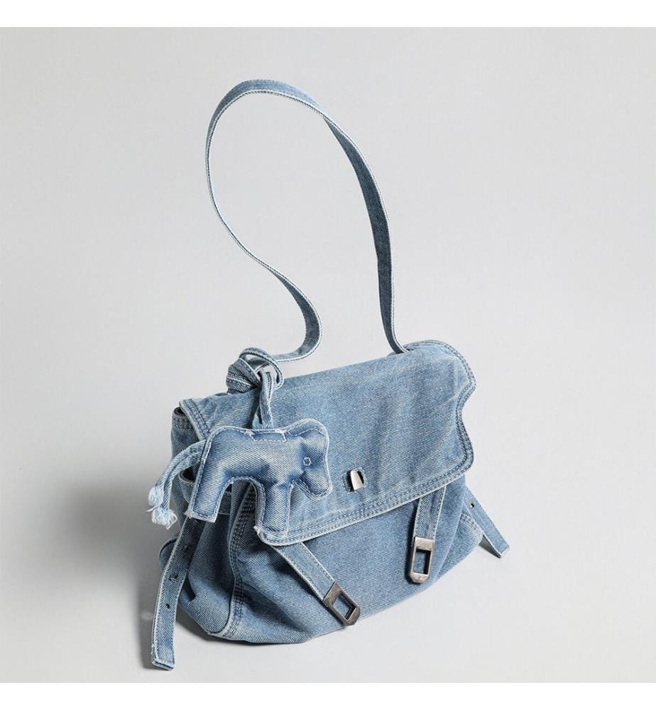 Elephant Denim Schultertasche - Denim