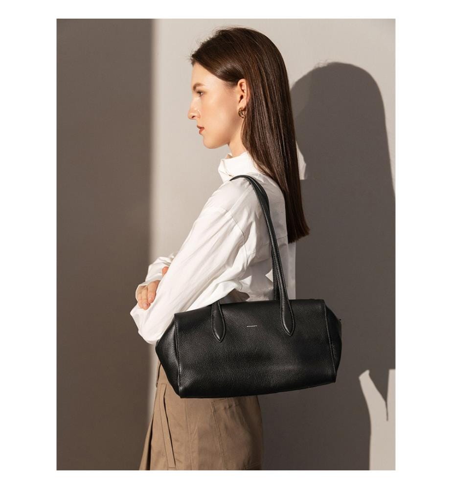 Boston-Tasche aus weichem Leder - Schwarz