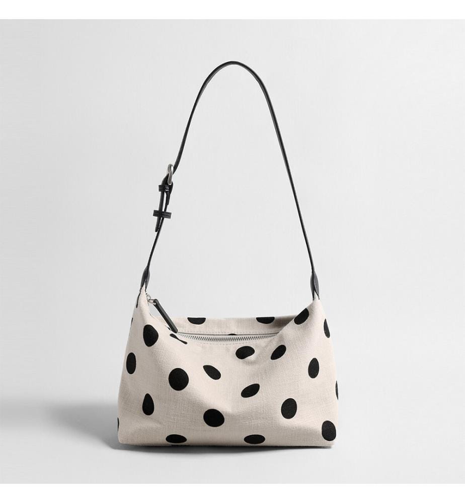 Sac hobo à pois - Ivoire