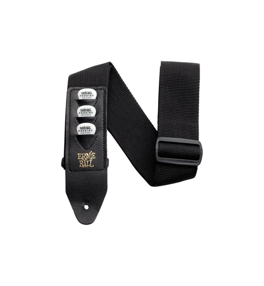 Ernie Ball - Gitarrengurt Polypro Pickhalter-Gurt Schwarz