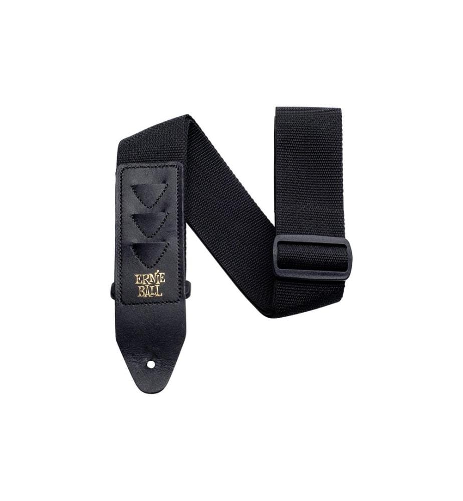 Ernie Ball - Gitarrengurt Polypro Pickhalter-Gurt Schwarz