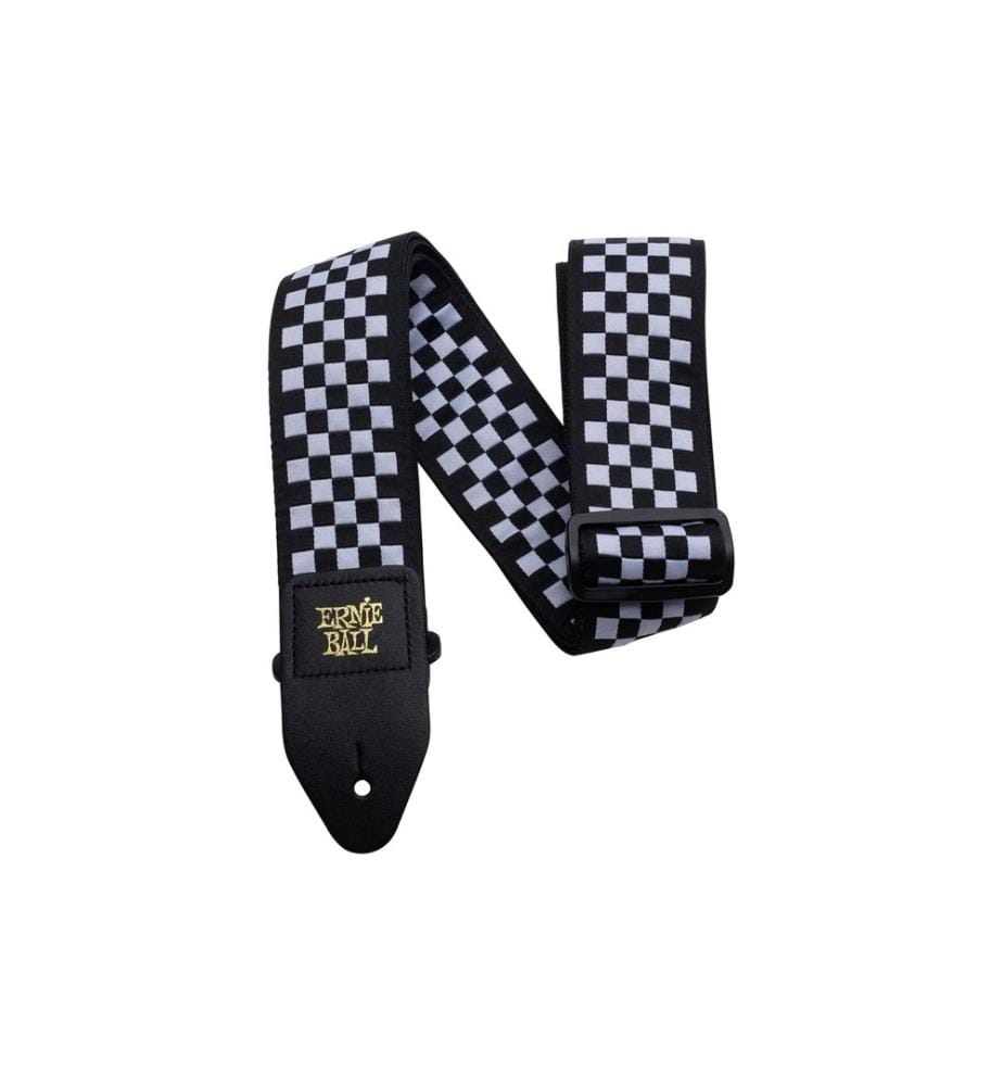 Ernie Ball - Gitarrengurt Jacquard Black and White Checkered