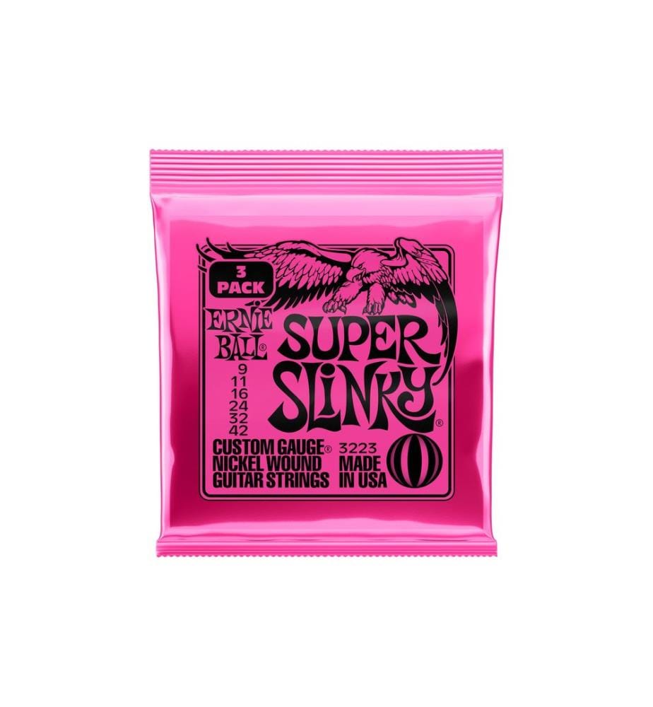 Ernie Ball - Gitarrensaiten 3223 Slinky Nickel 3er Pack – Super 9 - 42