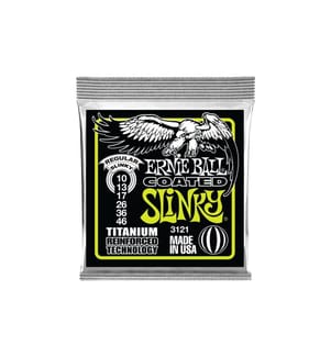 Ernie Ball - Gitarrensaiten 3121 Slinky Coated Titanium – Regular 10-46