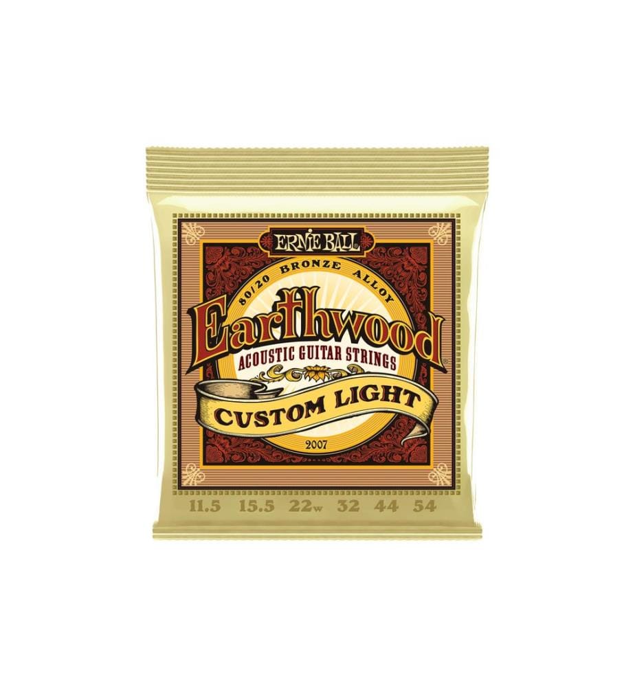 Ernie Ball - Cordes de guitare 2007 Earthwood Bronze – Custom Light 11.5-54