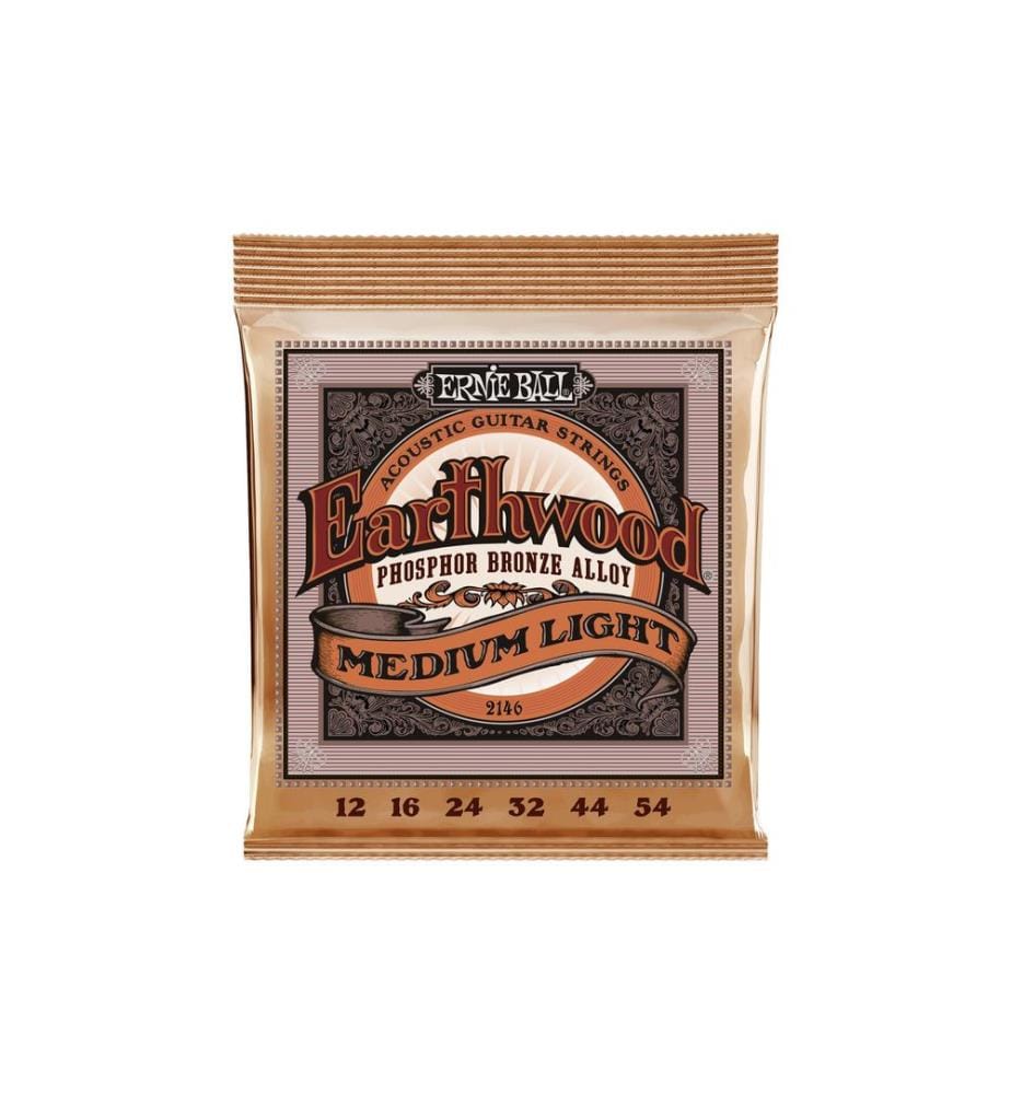 Ernie Ball - Cordes de guitare 2146 Earthwood PB – Medium Light 12-54