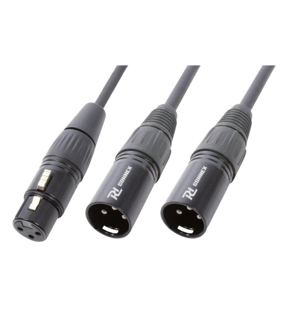 PD Connex - XLR-Kabel XLRf - 2 XLRm 0.5 m, Schwarz