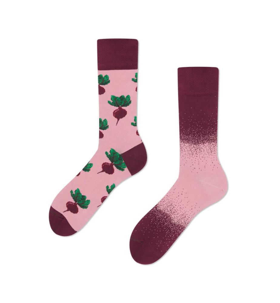 Bloody Beet Socks - Bordeaux and Light Pink