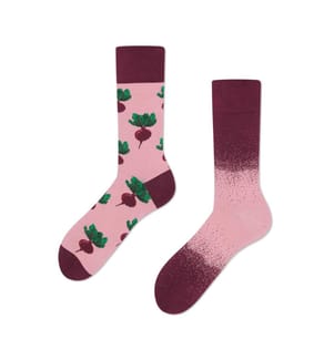 Bloody Beet Socks - Bordeaux and Light Pink