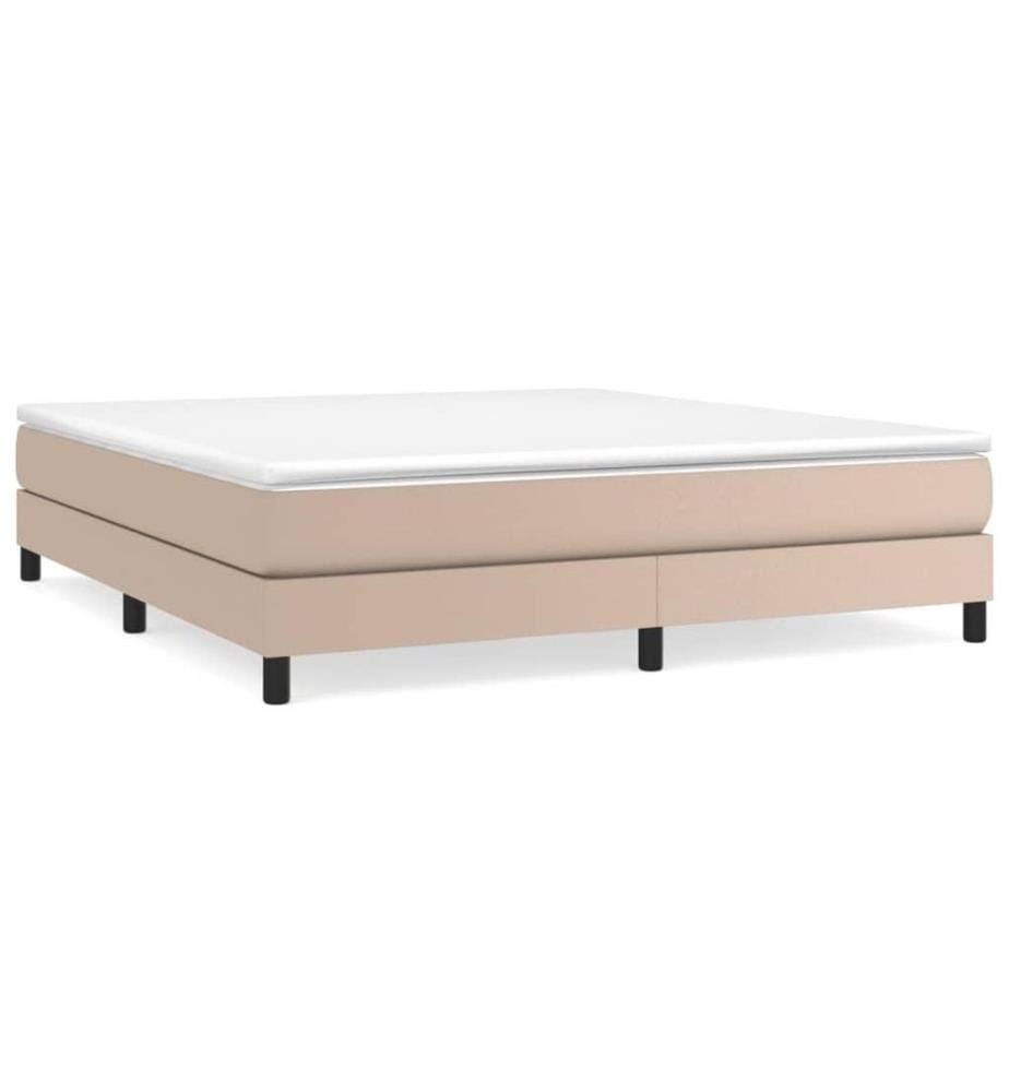 Boxspringbett Cappuccino-Braun 160x200 cm Kunstleder