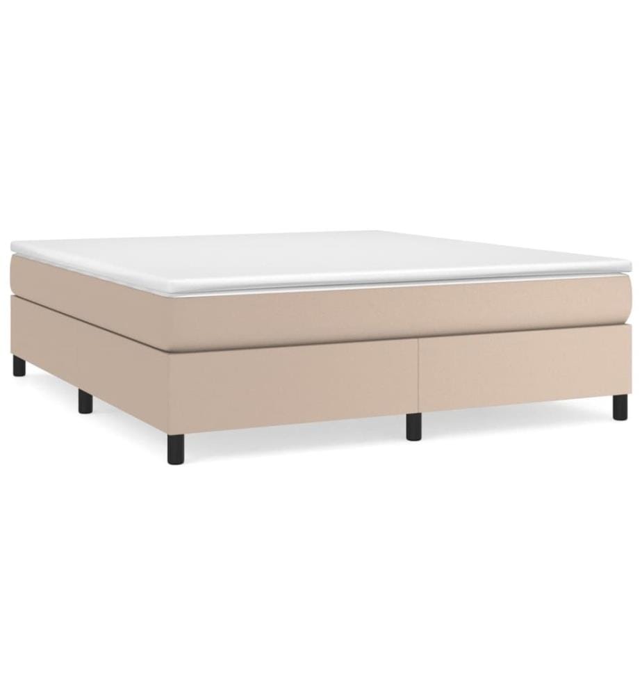 Boxspringbett Cappuccino-Braun 160x200 cm Kunstleder