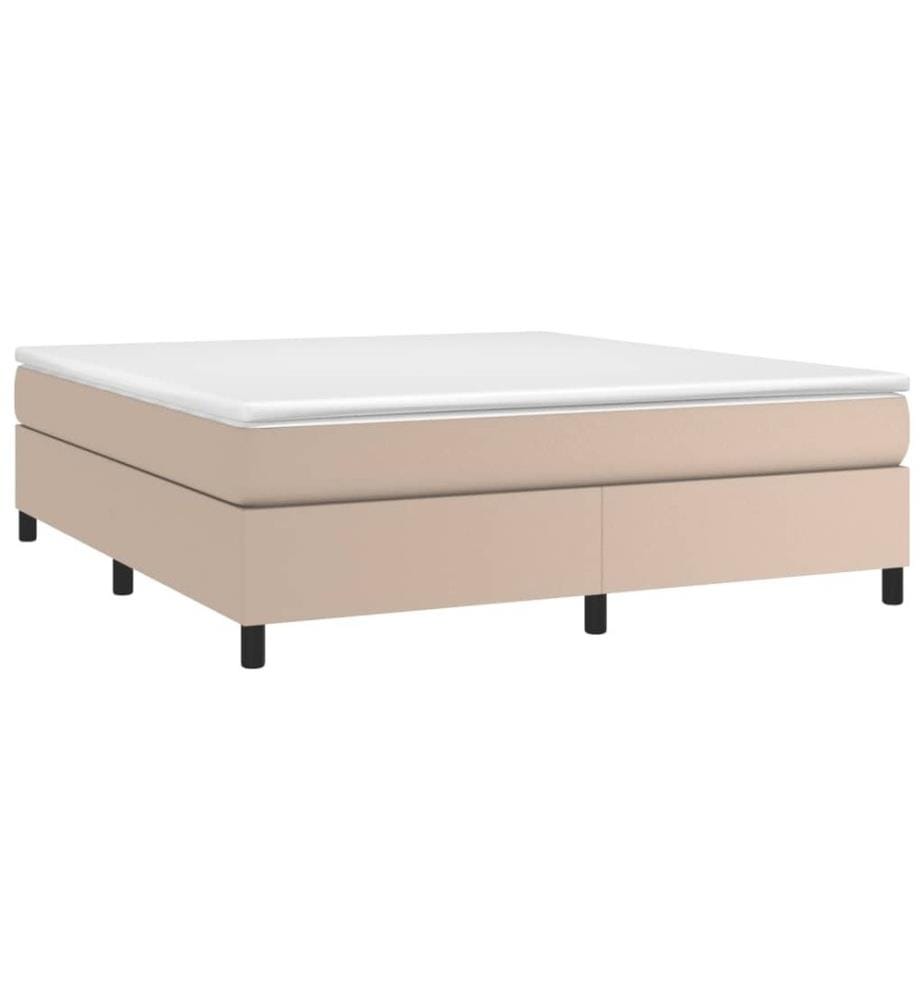 Boxspringbett Cappuccino-Braun 160x200 cm Kunstleder