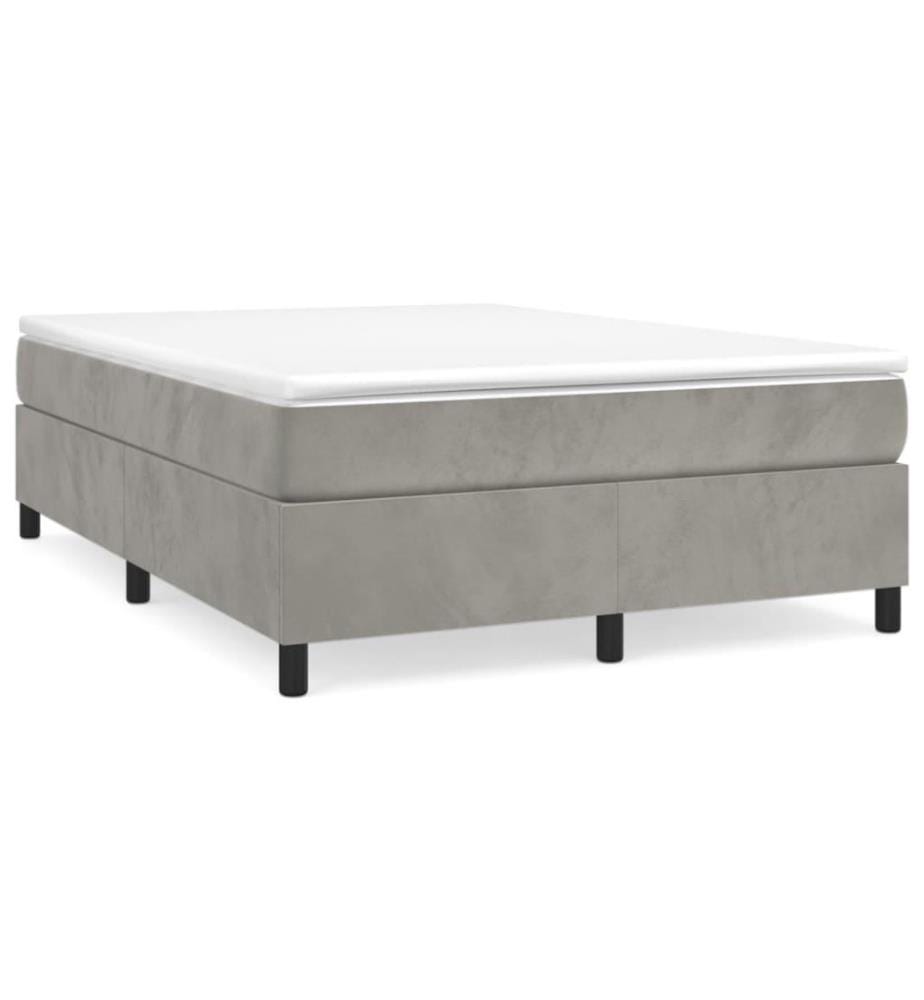 Boxspringbett Hellgrau 140x200 cm Samt
