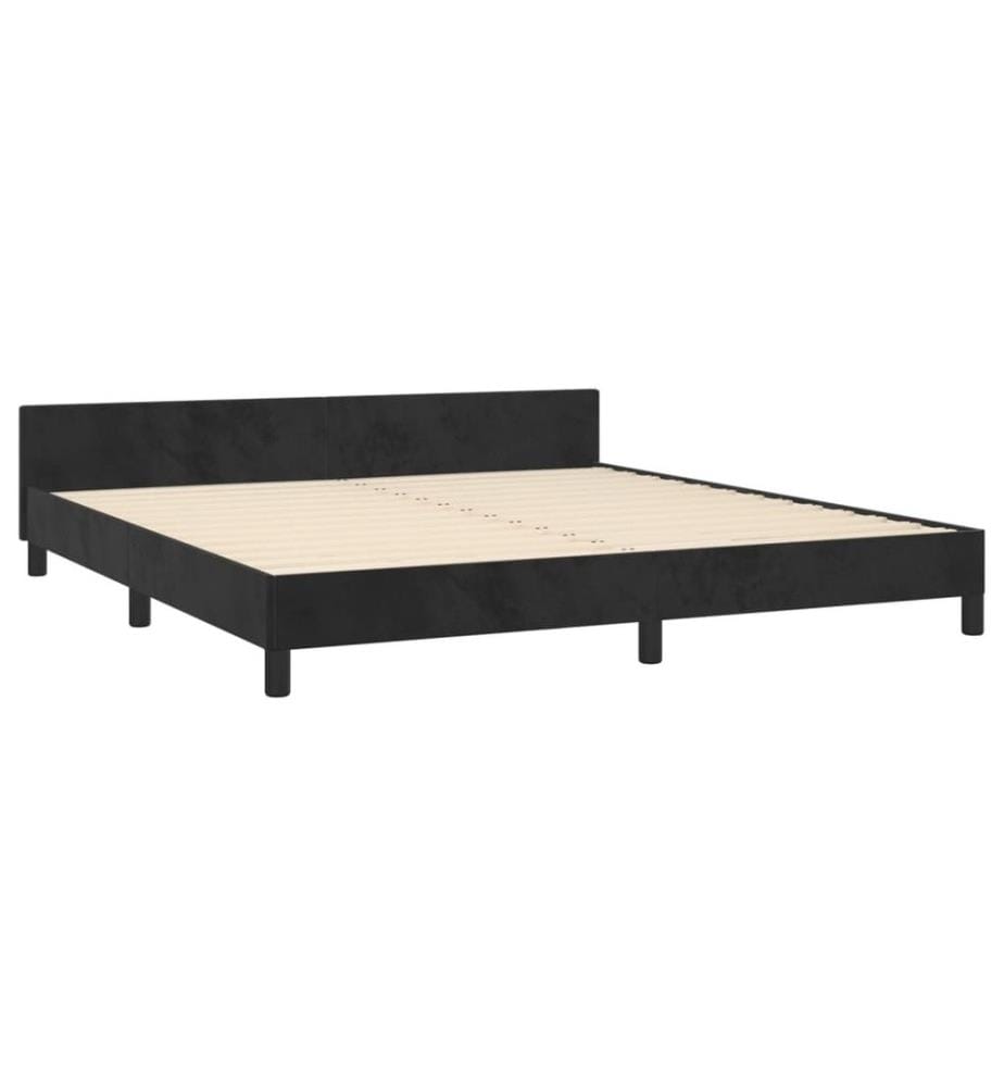 Cadre de lit avec tête de lit Noir 160x200 cm Velours
