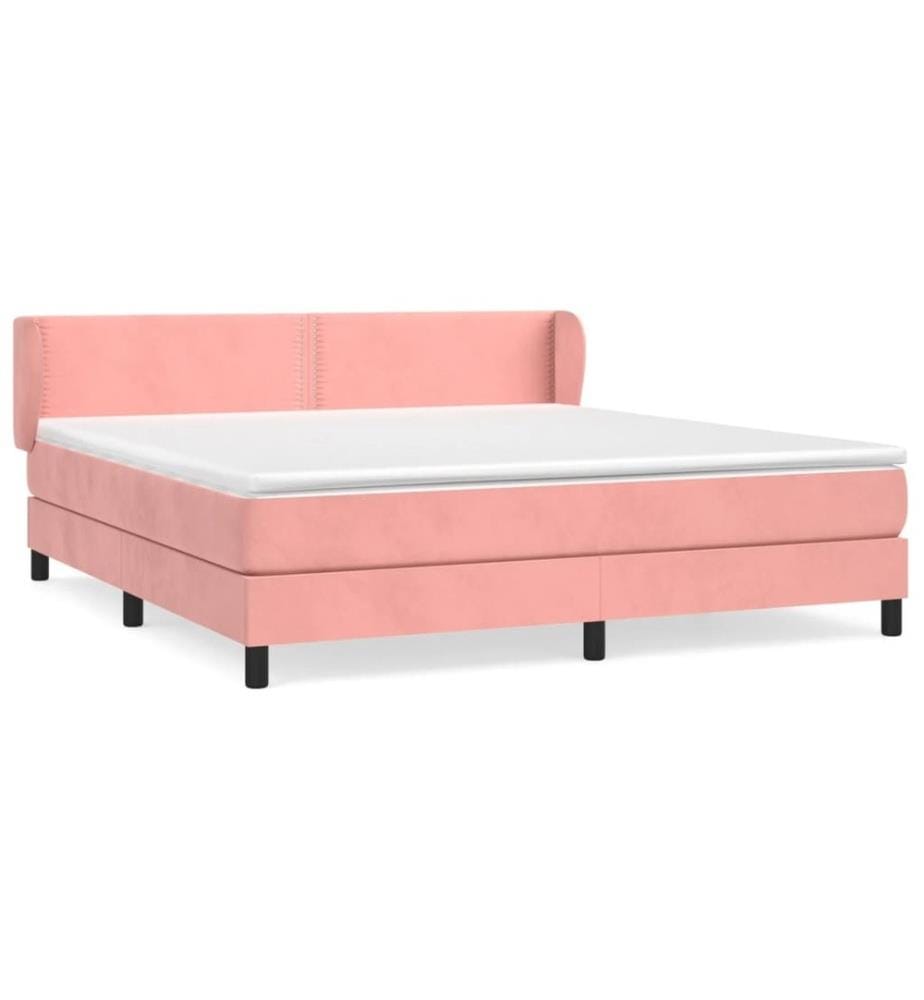 Sommier à lattes de lit avec matelas Rose 160x200 cm Velours