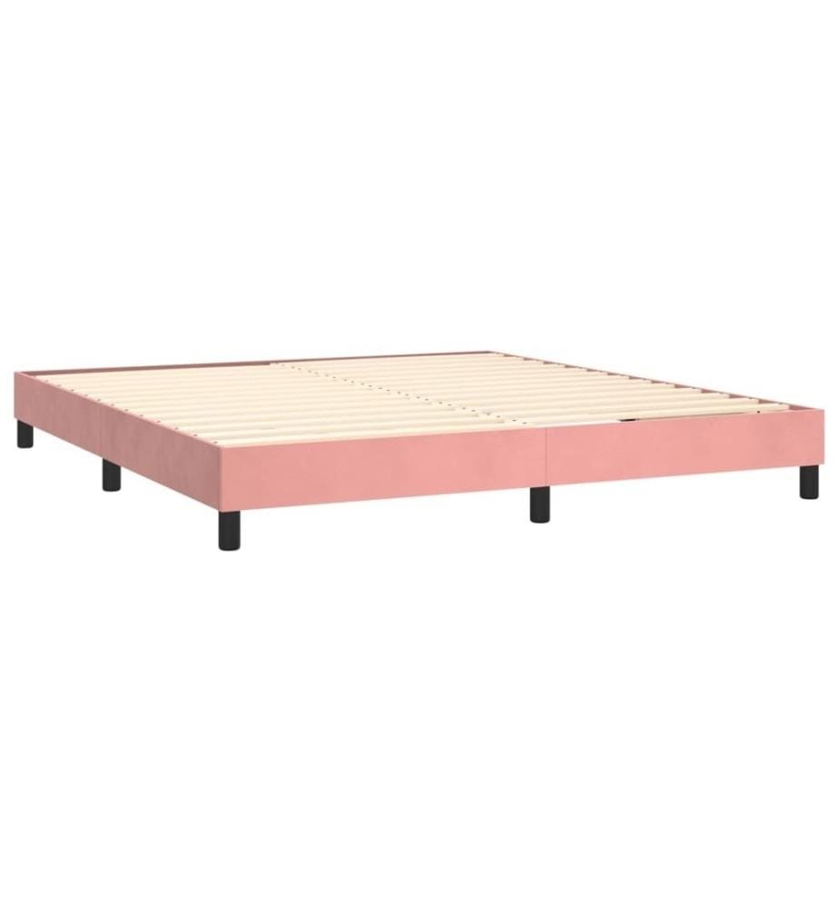 Lit à sommier tapissier avec matelas Rose 160x200 cm Velours