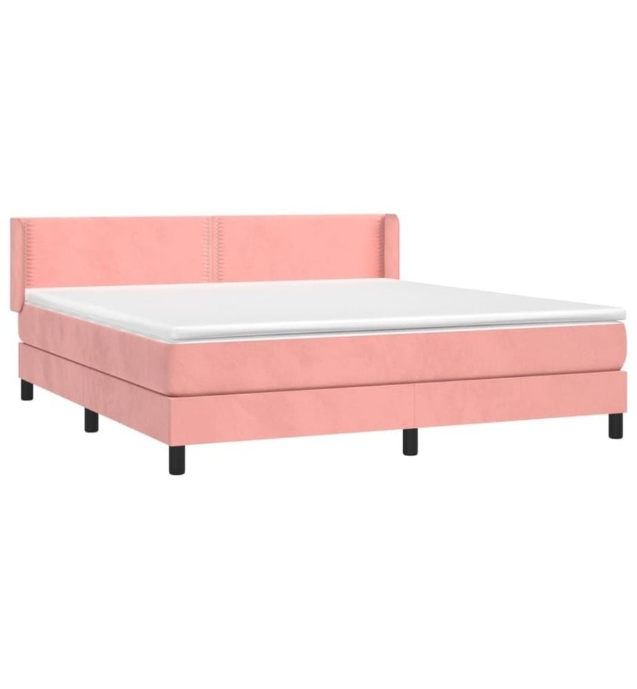 Sommier à lattes de lit avec matelas Rose 160x200 cm Velours