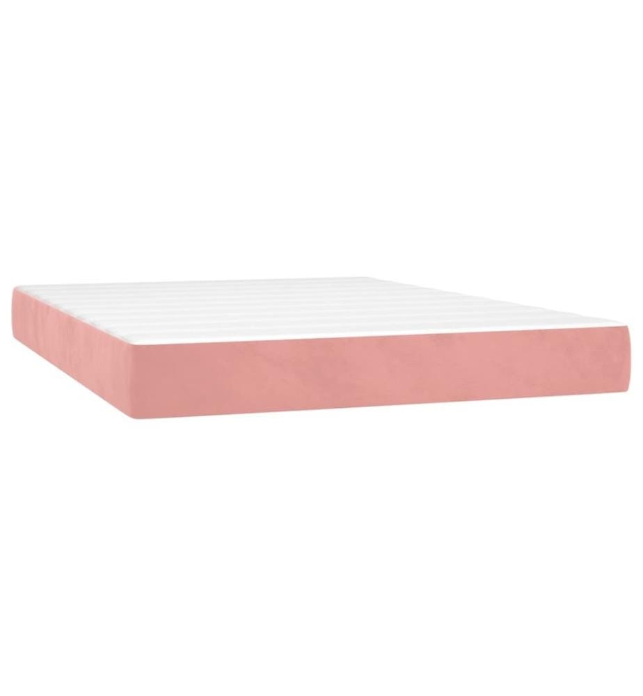 Boxspringbett mit Matratze Rosa 140x200 cm Samt
