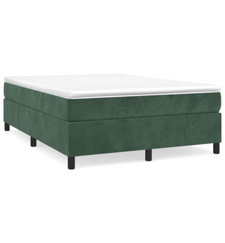 Boxspringbett mit Matratze Dunkelgrün 140x200 cm Samt