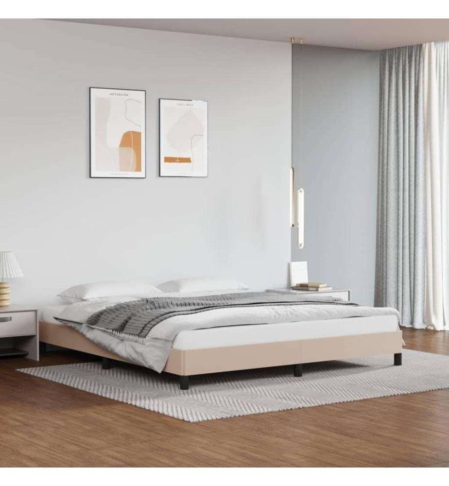 Bettgestell Cappuccino-Braun 160x200 cm Kunstleder