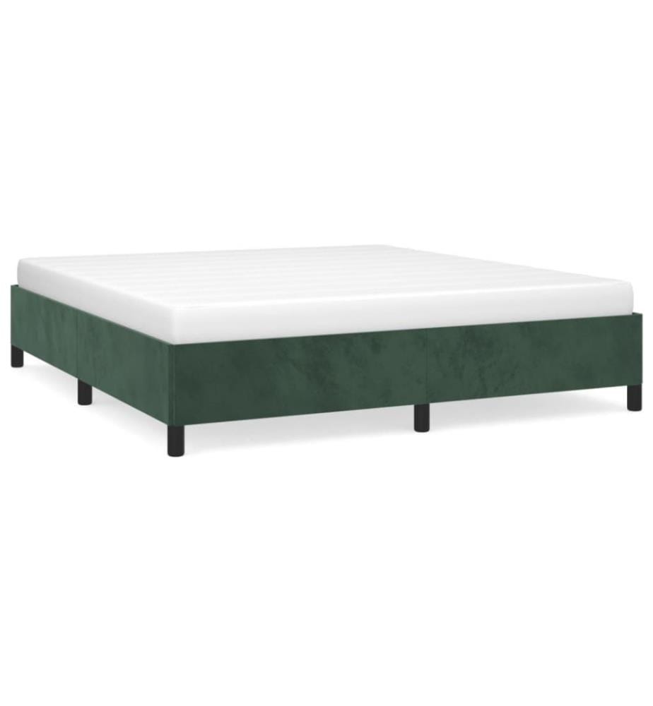 Cadre de lit Vert foncé 160x200 cm Velours